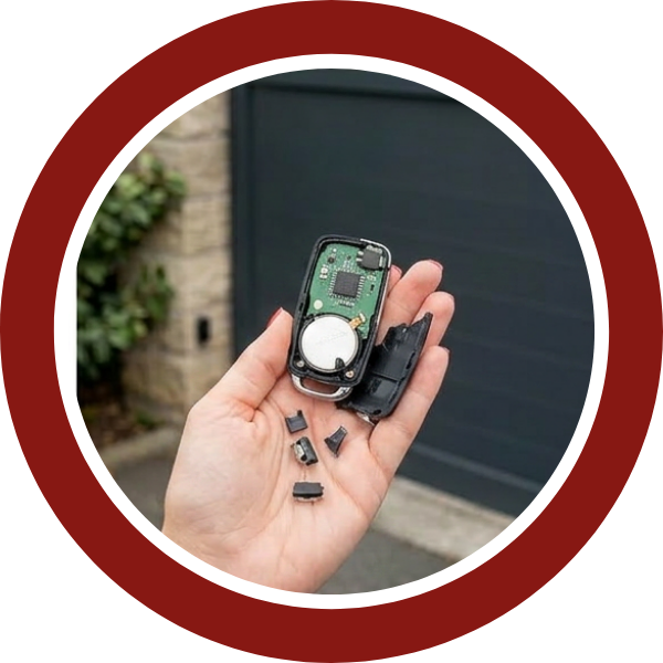 Coque de clé ouverte avec pile et circuit électronique